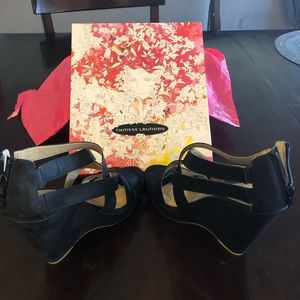 Chinese Laundry wedge sandals Worn 1X Black suede